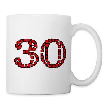 30. 30 YEARS. 30th ANNIVERSARY. 30 YEARS ANNIVERSARY. - Mug - white - Right