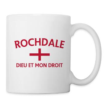 Rochdale Englische Flagge Motto - Tasse - Weiß - Rechts