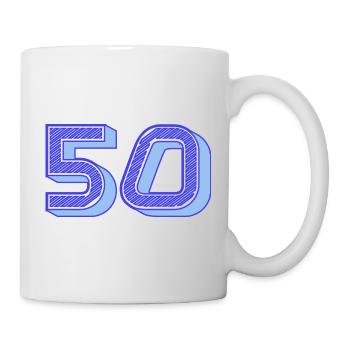50. 50 JAHRE. 50-JÄHRIGES JUBILÄUM. 50-JÄHRIGES JUBILÄUM. - Tasse - Weiß - Rechts