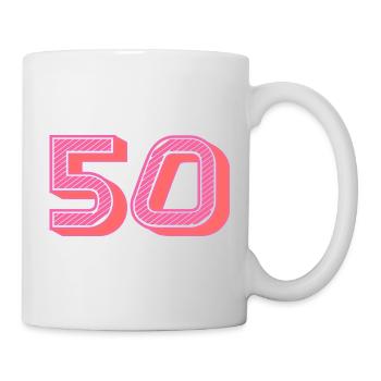 50. 50 JAHRE. 50-JÄHRIGES JUBILÄUM. 50-JÄHRIGES JUBILÄUM. - Tasse - Weiß - Rechts
