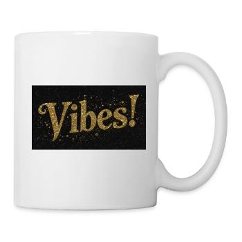 Vibes Glitzer Gold auf Schwarz - Tasse - Weiß - Rechts