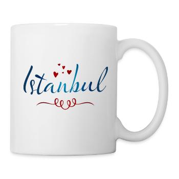 Citation créative d’Istanbul avec des cœurs Istanbul Türk - Mug blanc - blanc - Droite