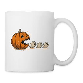 Funny Adventure Halloween Pumpkin Eating Ghosts - Mug blanc - blanc - Droite