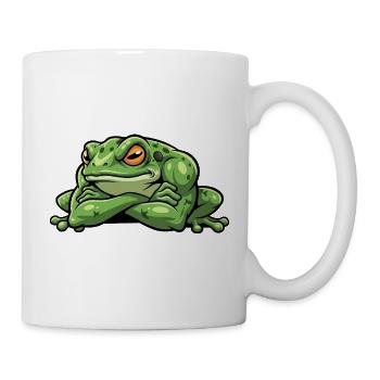 Cool frog with crossed arms cartoon - Mug - white - Right
