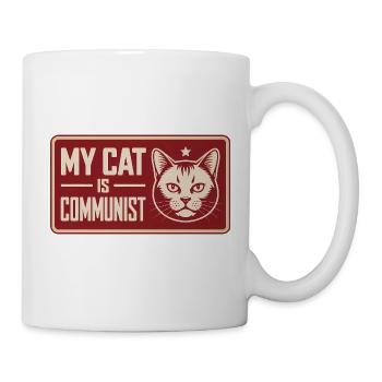 My Cat is Communist - Funny Cat T-Shirt - Mug - white - Right