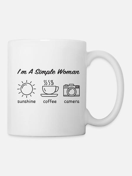 Einfach Frau Sonne Kaffee Kamera - Tasse - Weiß