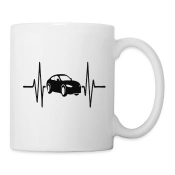 Herzschlag des Autos. Minimalistisches Liniendesign für Autoliebhaber - Tasse - Weiß - Rechts