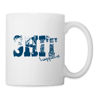 Shit Happens Distressed Print - Tasse - Weiß - Rechts