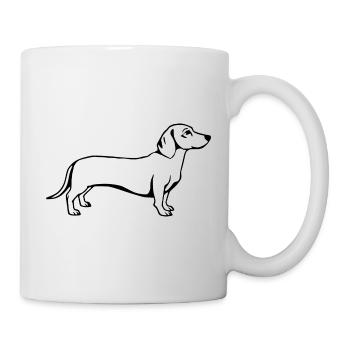 Dachshund Hunde T-shirt Geschenk - Tasse - Weiß - Rechts