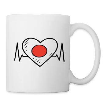 Japan Heartbeat Line Flag Love Travel Design - Mug - white - Right