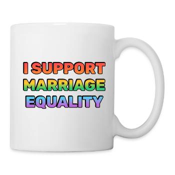 Unterstützen Sie die Gleichstellung der Ehe in den Regenbogenfarben - Tasse - Weiß - Rechts