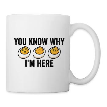 Sie wissen, warum ich hier bin: Thanksgiving-Teufe - Tasse - Weiß - Rechts