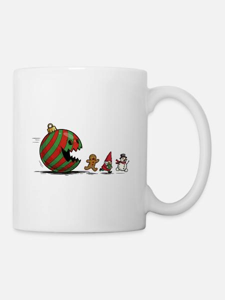 Verschlingende Weihnachtskugel Ornament - Tasse - Weiß