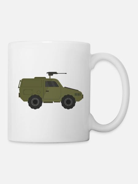 Militär-Jeep - Tasse - Weiß