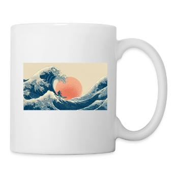 Surfing Wave at Sunset - Mug - white - Right