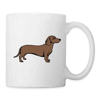 Dachshund Hunde T-shirt Geschenk - Tasse - Weiß - Rechts