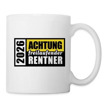 Attention of free-roaming pensioners in 2026 | Retirement - Mug - white - Right