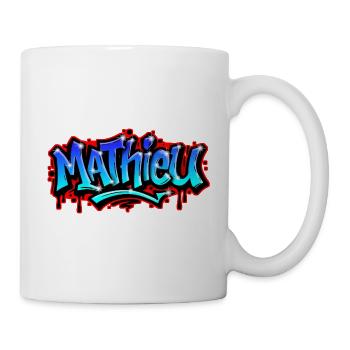 Mathieu Graffitidruckbarer Name Urban Blue - Tasse - Weiß - Rechts
