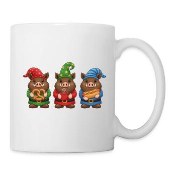 Wildschwein Weihnachten Jäger Keiler - Tasse - Weiß - Rechts