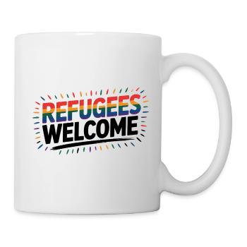 Refugees Welcome - Cool Pride Logo - Mug - white - Right