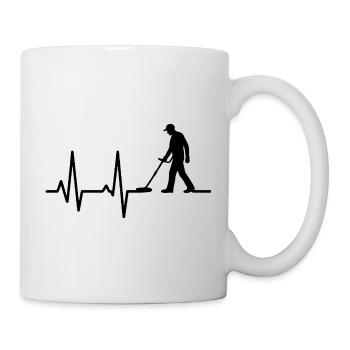 Heartbeat of Metal Detecting Enthusiast - Mug - white - Right