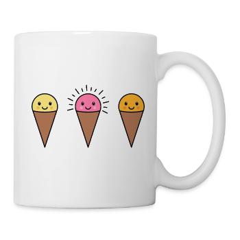 Kawaii Eis in der Waffel - Mug - white - Right
