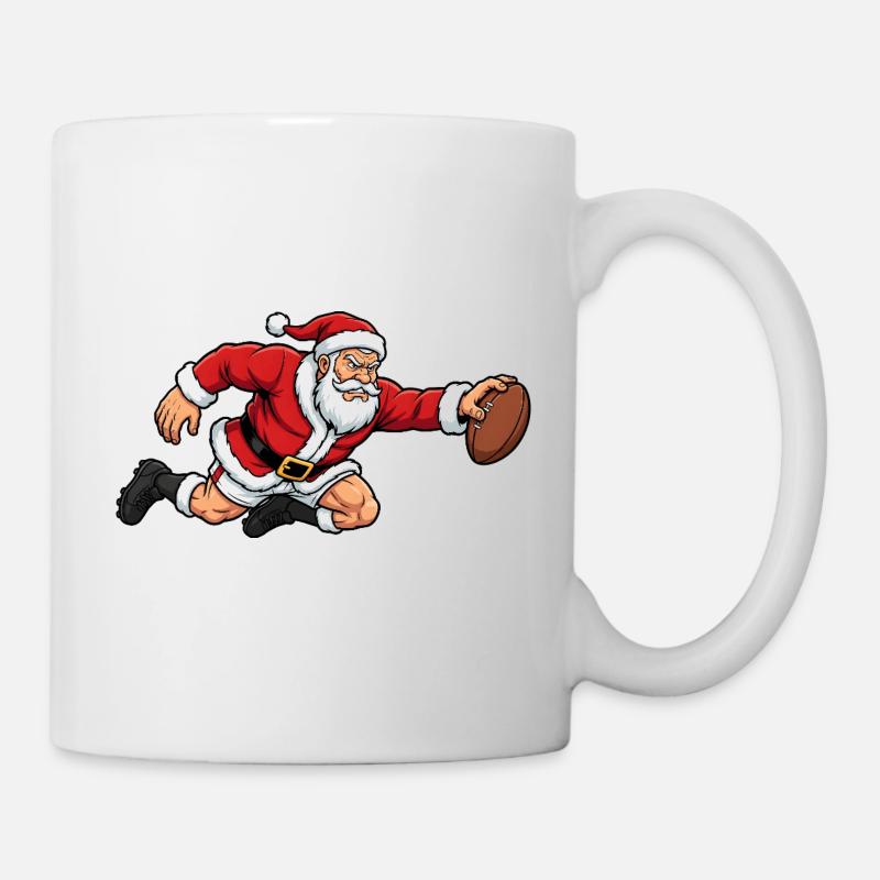 Weihnachtsmann-Rugby - Tasse - Weiß
