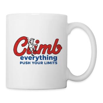Klettern Sie auf alles, überschreiten Sie Ihre Grenzen Design - Tasse - Weiß - Rechts