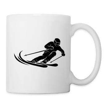 Minimalist Skier Silhouette Skisport Wint - Mug - white - Right