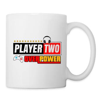 Spieler Zwei Overpower | Spieler- und Streamer-Stil - Tasse - Weiß - Rechts