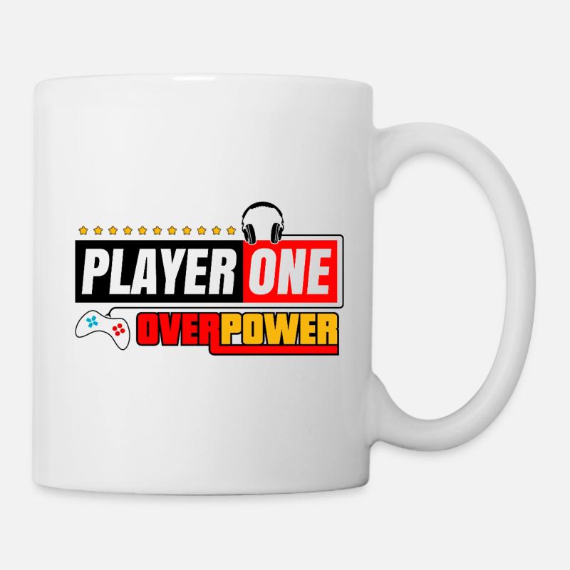 Giocatore Uno Overpower | Stile dei Gamers e degli Streamer - Tazza - bianco