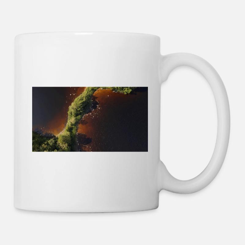 Waldfluss Uferlinie - Tasse - Weiß