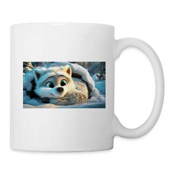 Flauschiger Polarfuchs im Schnee - Tasse - Weiß - Rechts