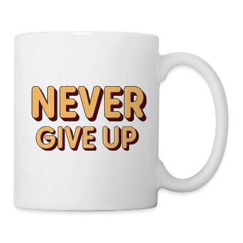 Never Give Up - Retro 3D Letters - Mug - white - Right