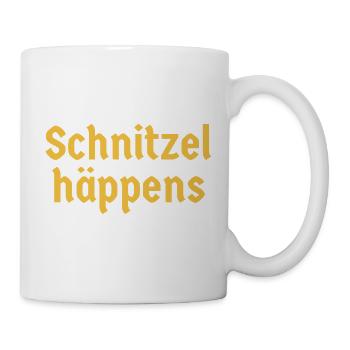 Schnitzel häppens German Food Humor Saying - Mug - white - Right
