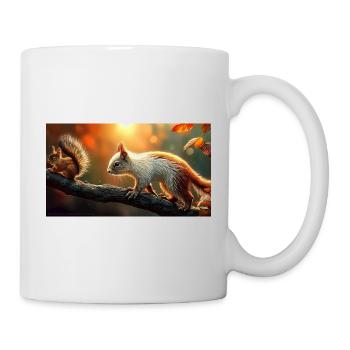 Autumn Squirrel Golden Hour Cute Nature - Mug - white - Right