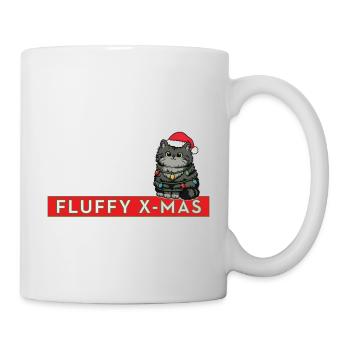 Fluffy X-Mas – Süße Katze Weihnachten - Tasse - Weiß - Rechts
