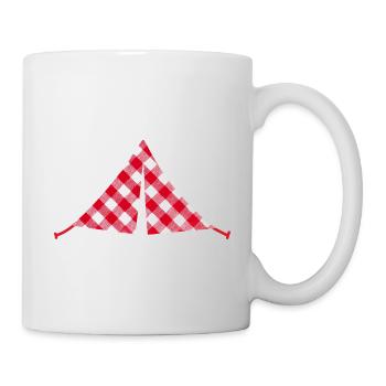 Camping-campeur en tente caravane en plein air - Mug blanc - blanc - Droite