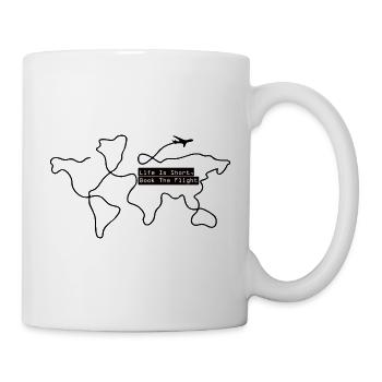 Voyagez autour du monde - La vie est courte, réservez le vol - Mug blanc - blanc - Droite