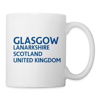 Glasgow – Scotland Textdesign - Tasse - Weiß - Rechts