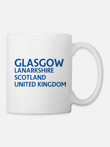 Glasgow – Scotland Textdesign - Tasse - Weiß