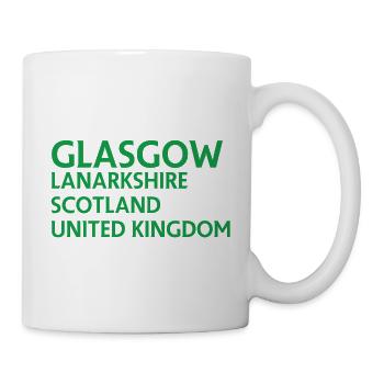 Glasgow – Scotland Textdesign - Tasse - Weiß - Rechts