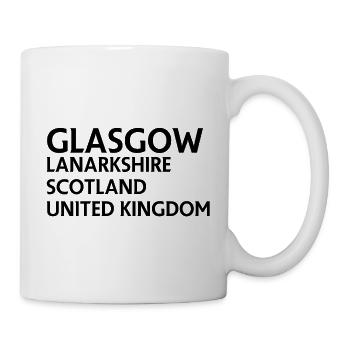 Glasgow – Scotland Textdesign - Tasse - Weiß - Rechts