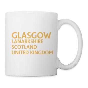 Glasgow – Scotland Textdesign - Tasse - Weiß - Rechts