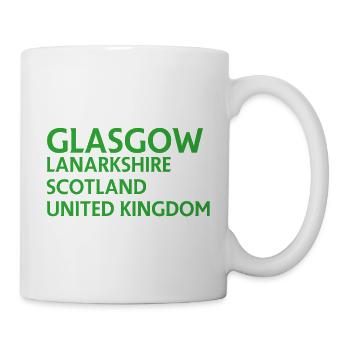 Glasgow – Scotland Textdesign - Tasse - Weiß - Rechts