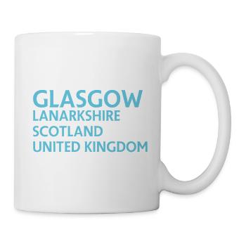 Glasgow – Scotland Textdesign - Tasse - Weiß - Rechts