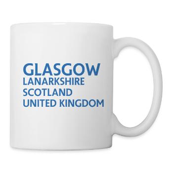 Glasgow – Scotland Textdesign - Tasse - Weiß - Rechts