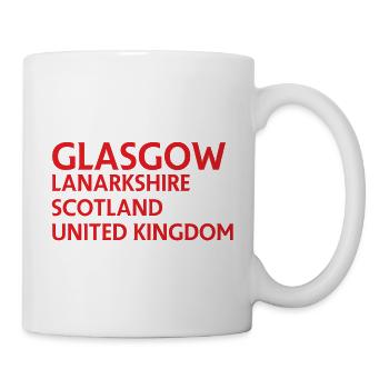 Glasgow – Scotland Textdesign - Tasse - Weiß - Rechts