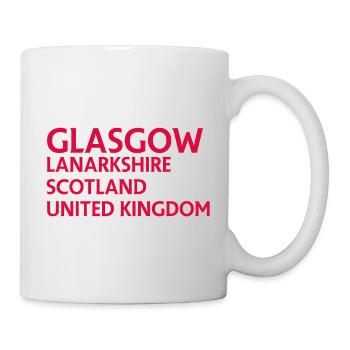 Glasgow – Scotland Textdesign - Tasse - Weiß - Rechts