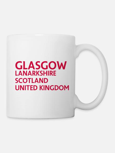 Glasgow – Scotland Textdesign - Tasse - Weiß